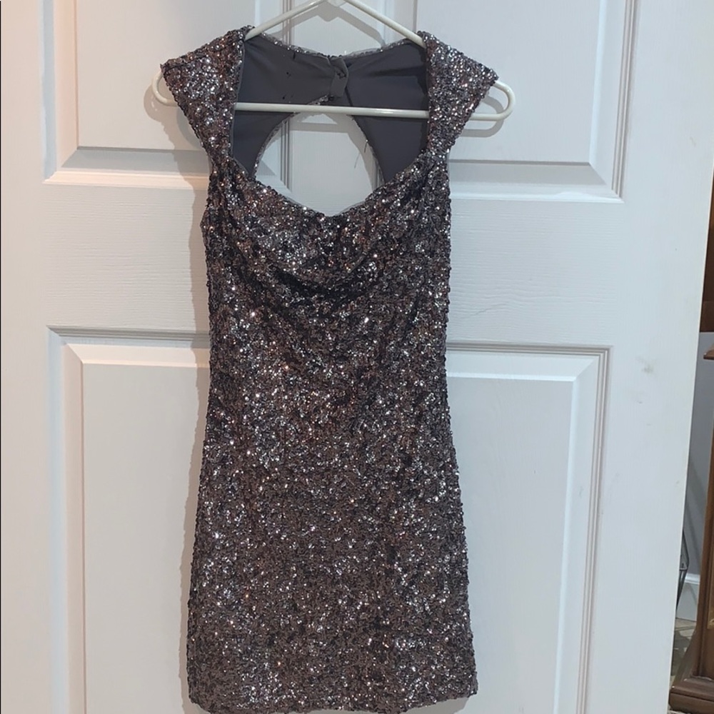 Charcoal Sequin, Sherri Hill Fitted Dress